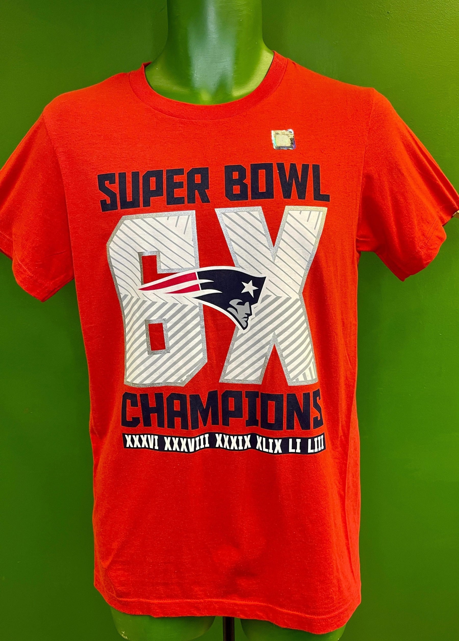 NFL New England Patriots Fanatics 6X Super Bowl Champions T-Shirt Men'