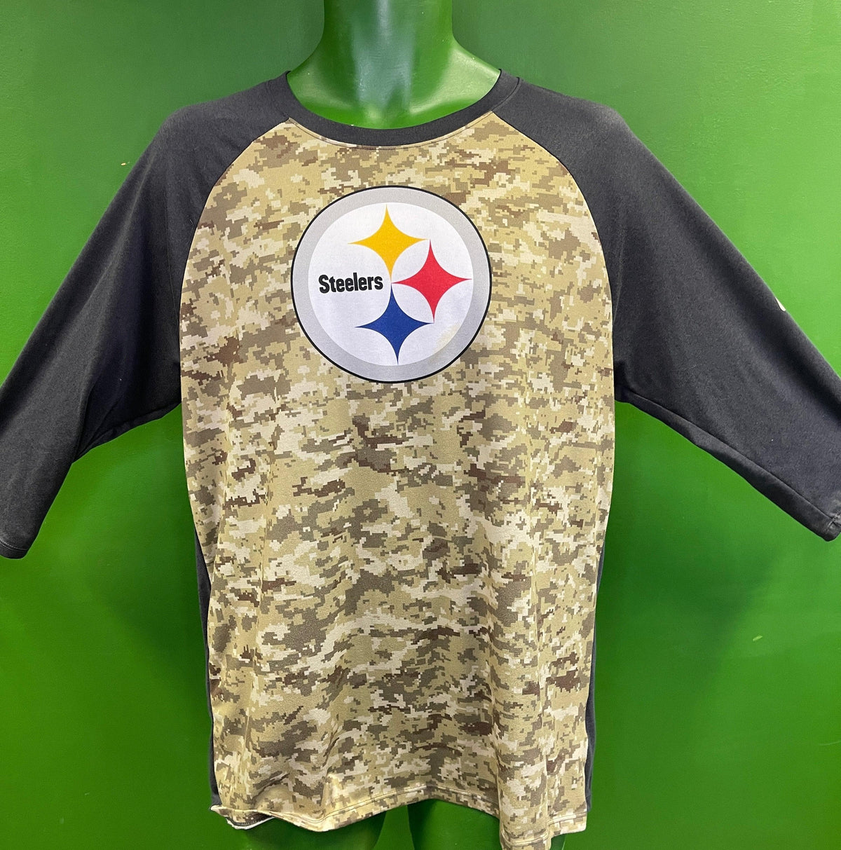 NFL Pittsburgh Steelers Salute to Service 3/4 Sleeve T-Shirt Men's Large