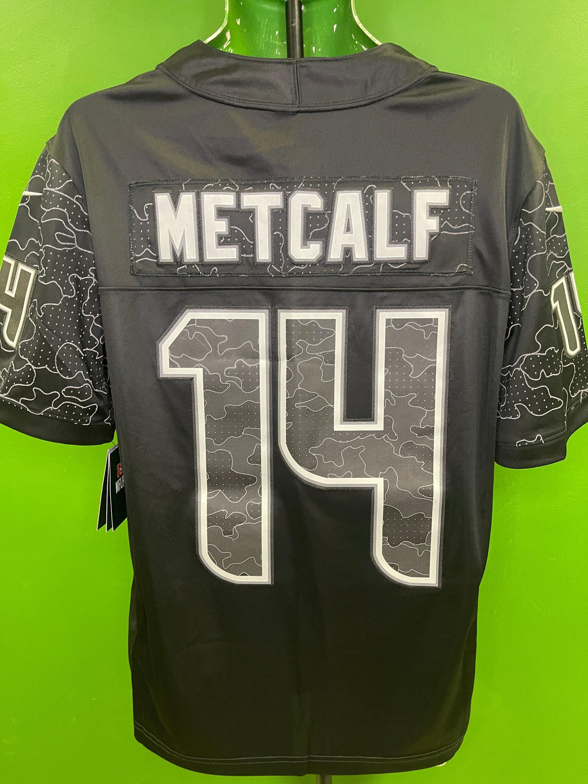 NFL Seattle Seahawks Metcalf #14 Reflective Black Limited Jersey Men's Medium NWT