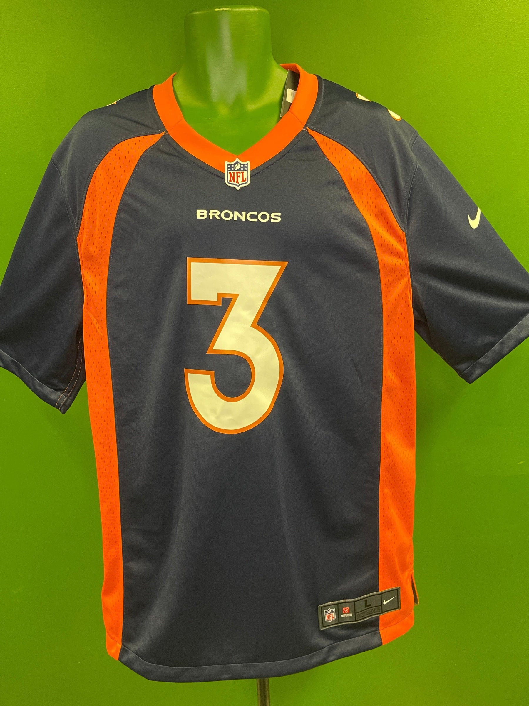 NFL Denver Broncos Russell Wilson #3 Game Jersey Men's Large NWOT