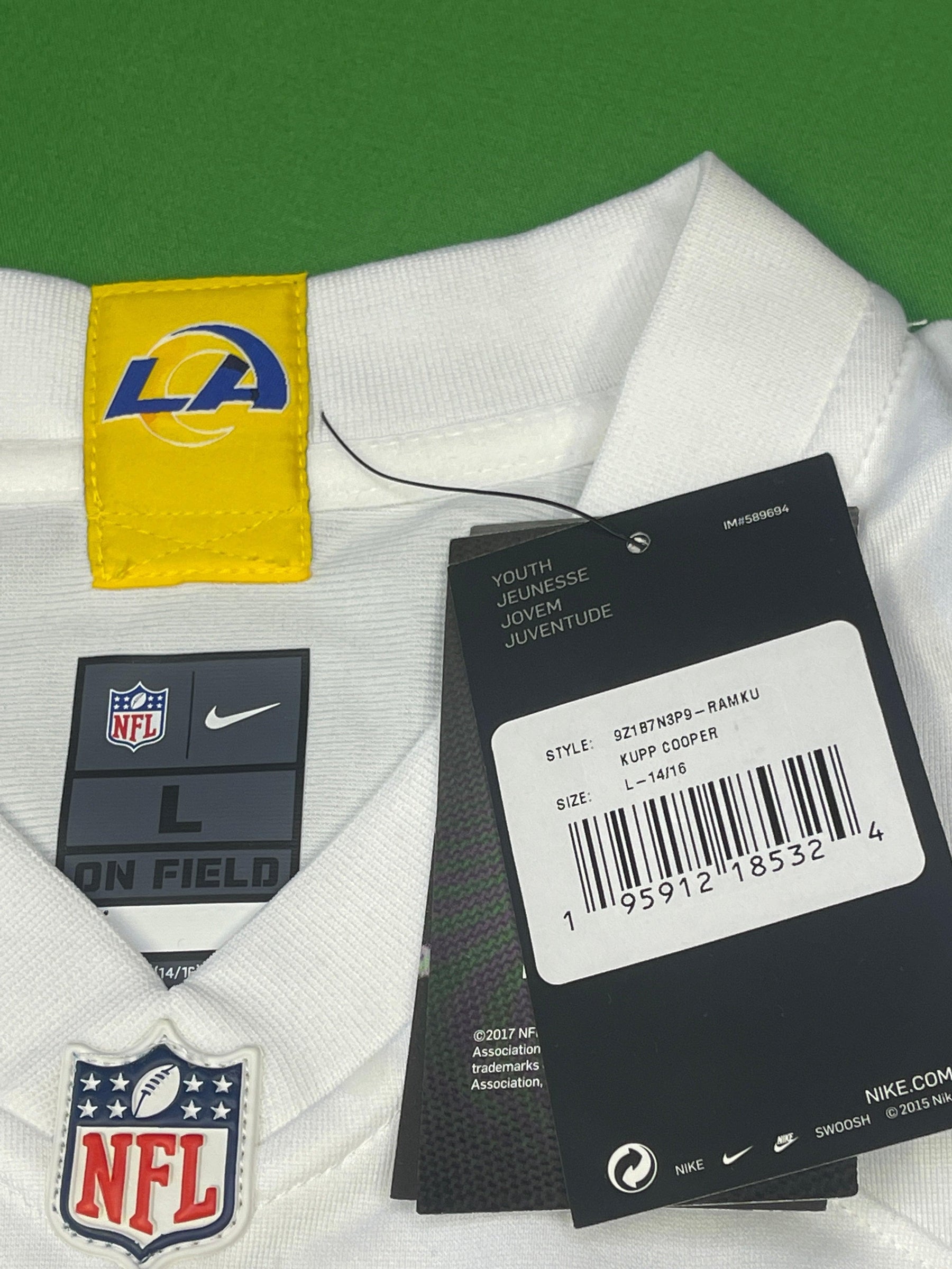 NFL Los Angeles Rams Cooper Kupp #10 Game Jersey Youth Large 14-16 NWT