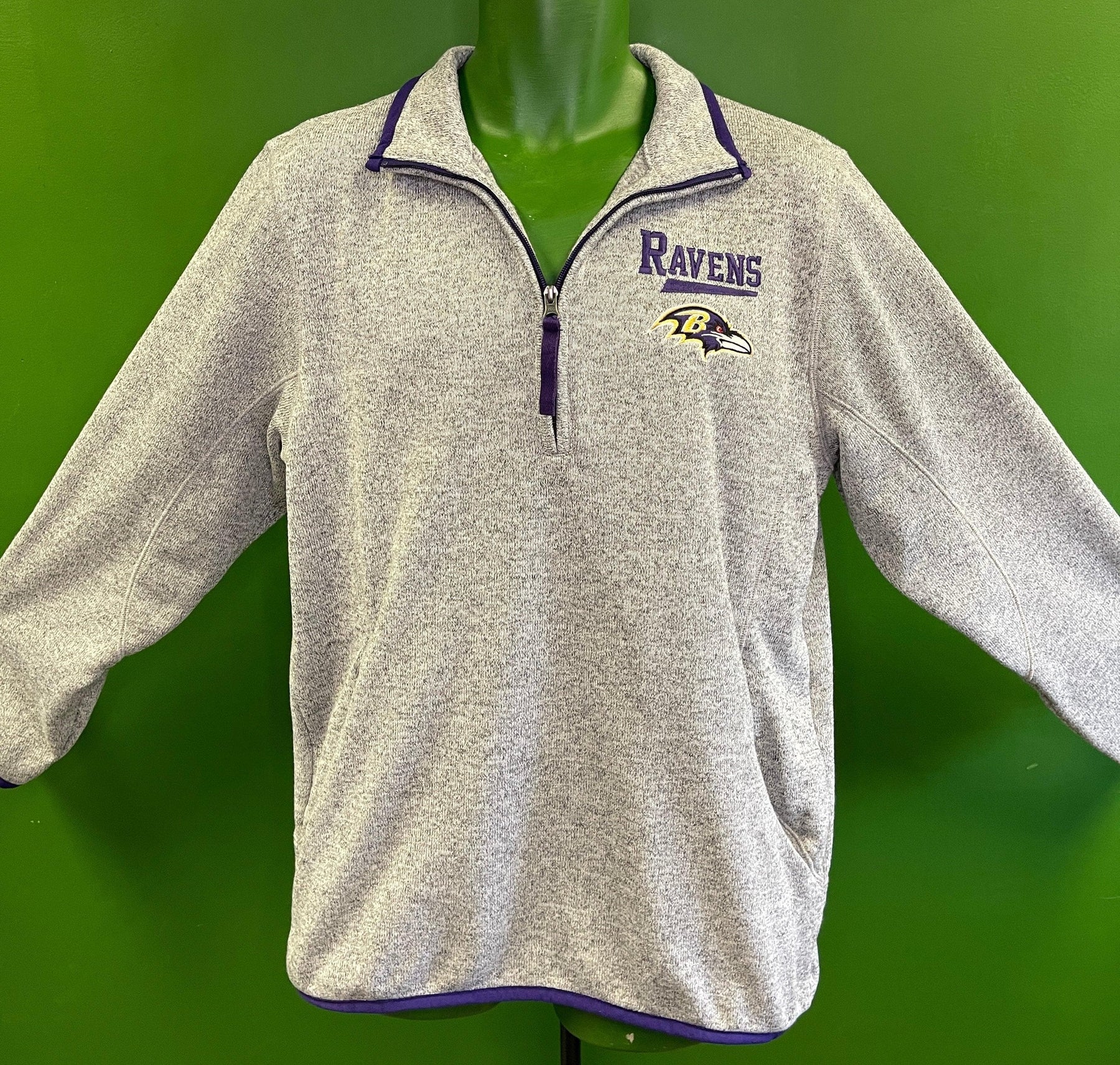 NFL Baltimore Ravens Pullover 1/4 Zip Jumper Top Men's Medium