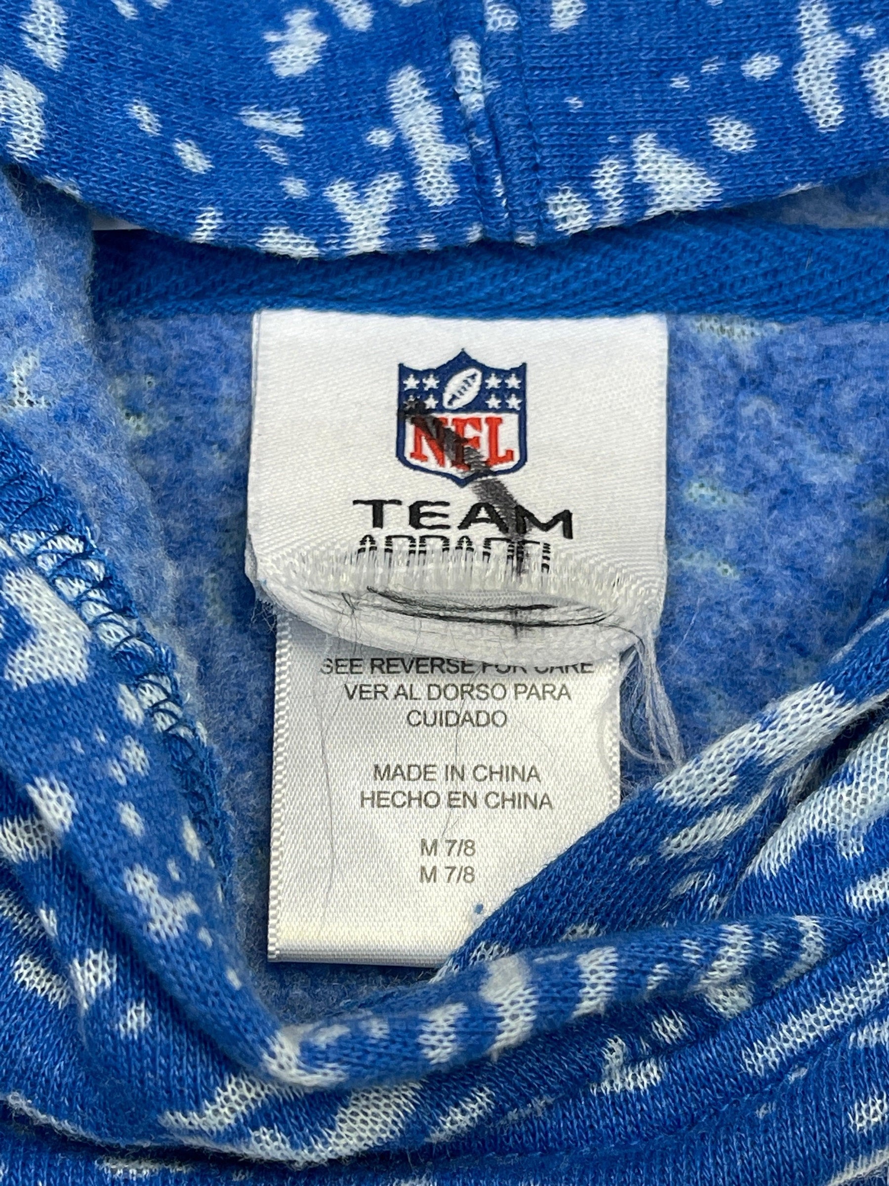 NFL Detroit Lions Bright Blue Camo Pullover Hoodie Youth Small 7-8