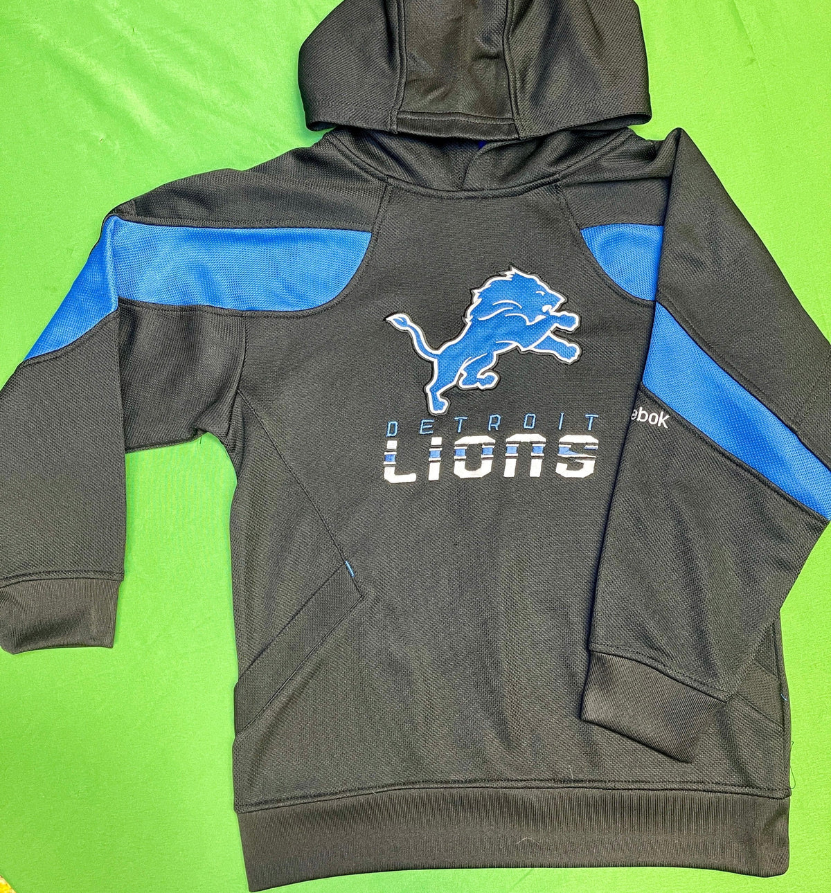NFL Detroit Lions Reebok Colour Block Hoodie Stitched Youth Small 8