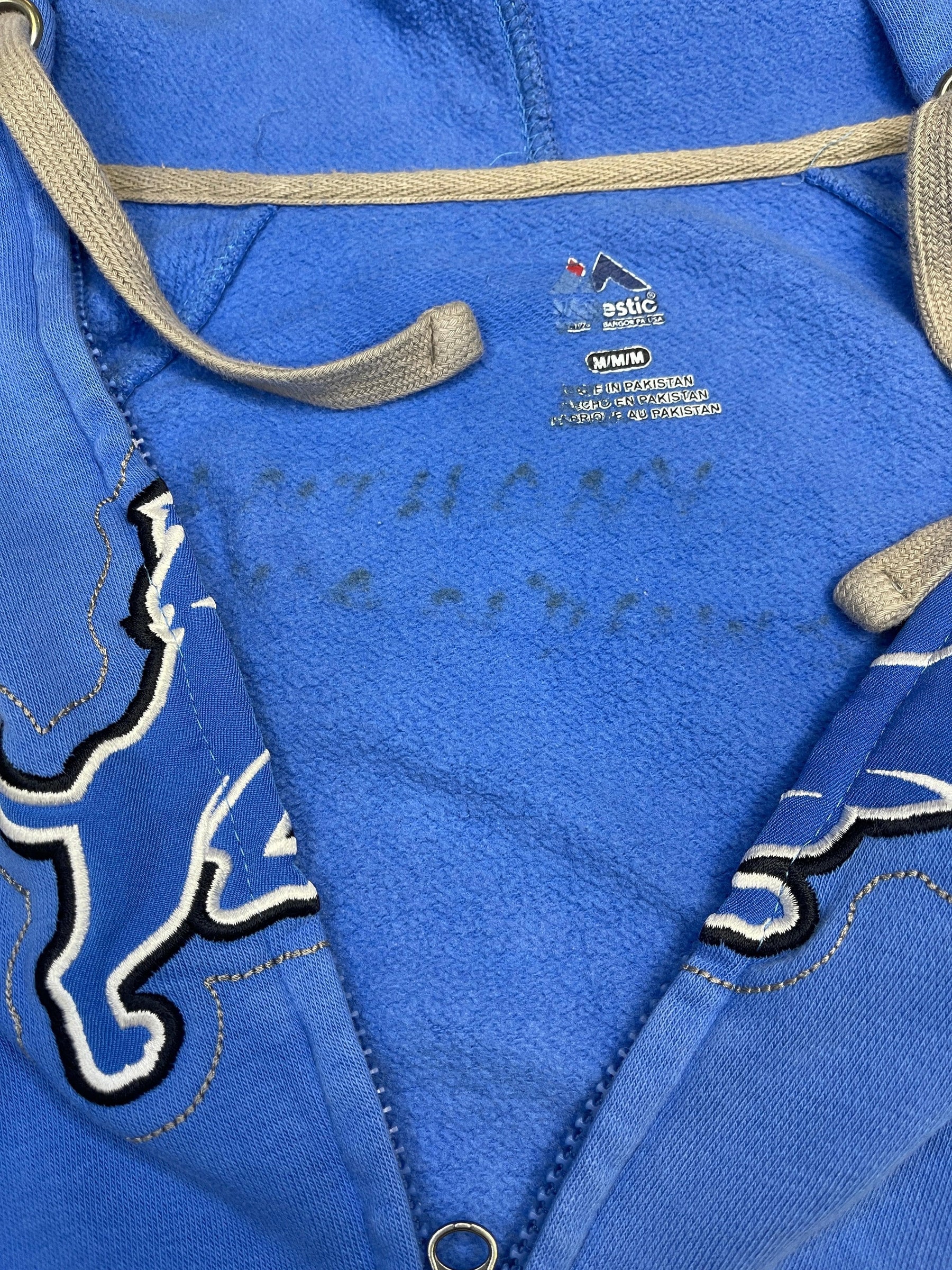 NFL Detroit Lions Majestic Old School Stitched Full Zip Hoodie Jacket Women's Medium