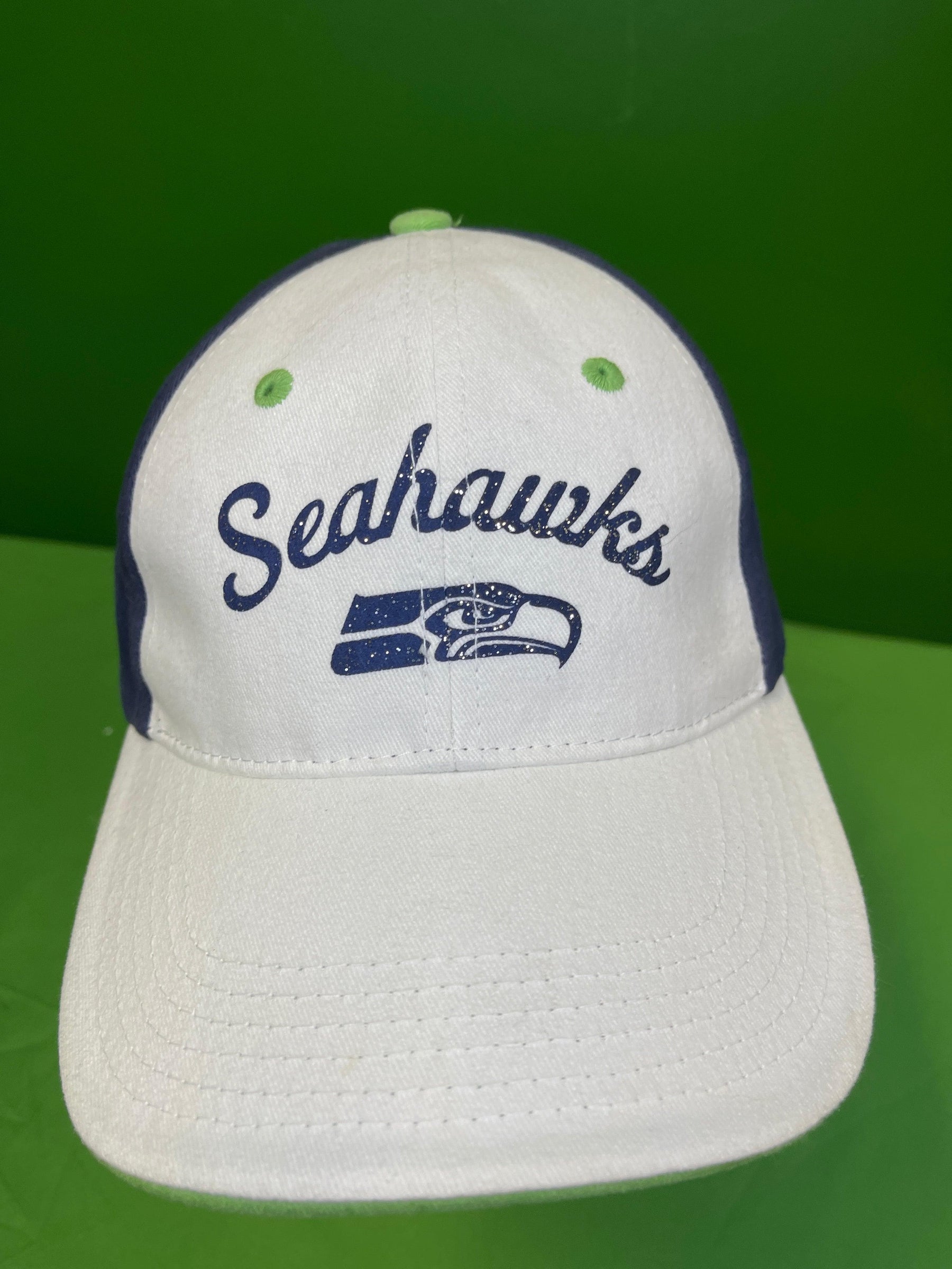 NFL Seattle Seahawks White 100% Cotton Baseball Hat/Cap Youth OSFA