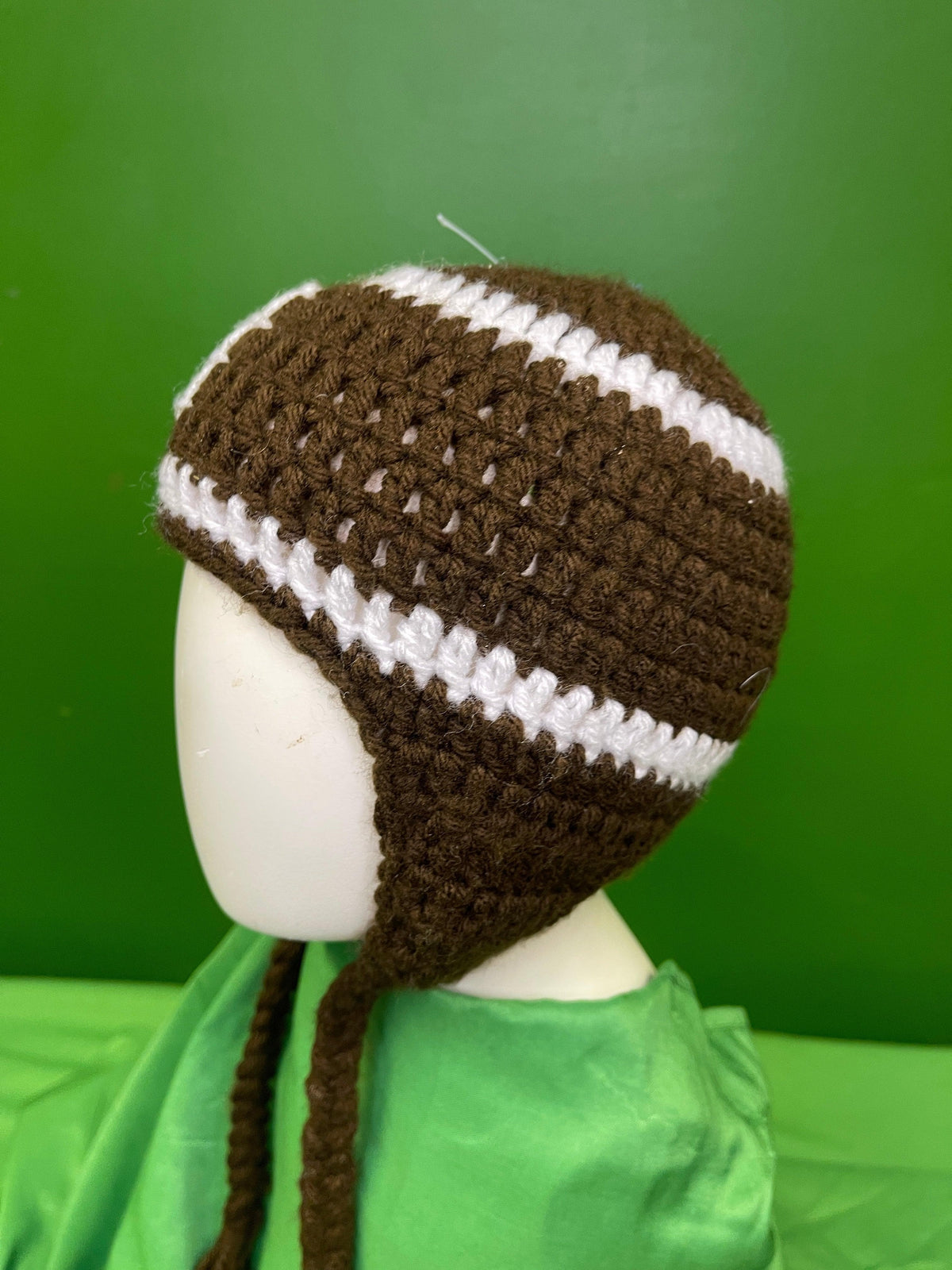 American Football Handmade Knitted Woolly Tassel Hat Baby One Size