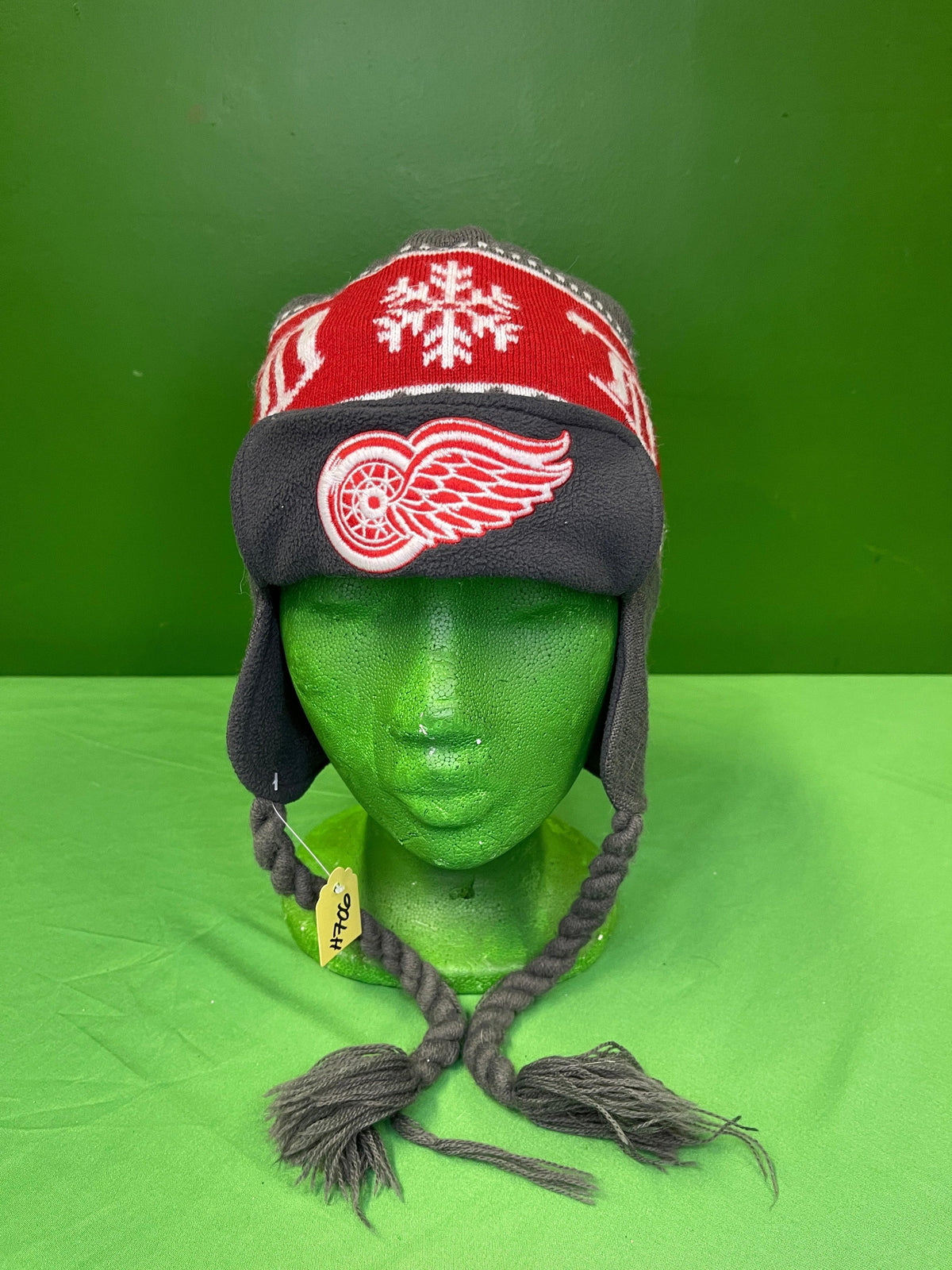 NHL Detroit Red Wings Woolly Hat w/Ear Flaps Adult OSFM