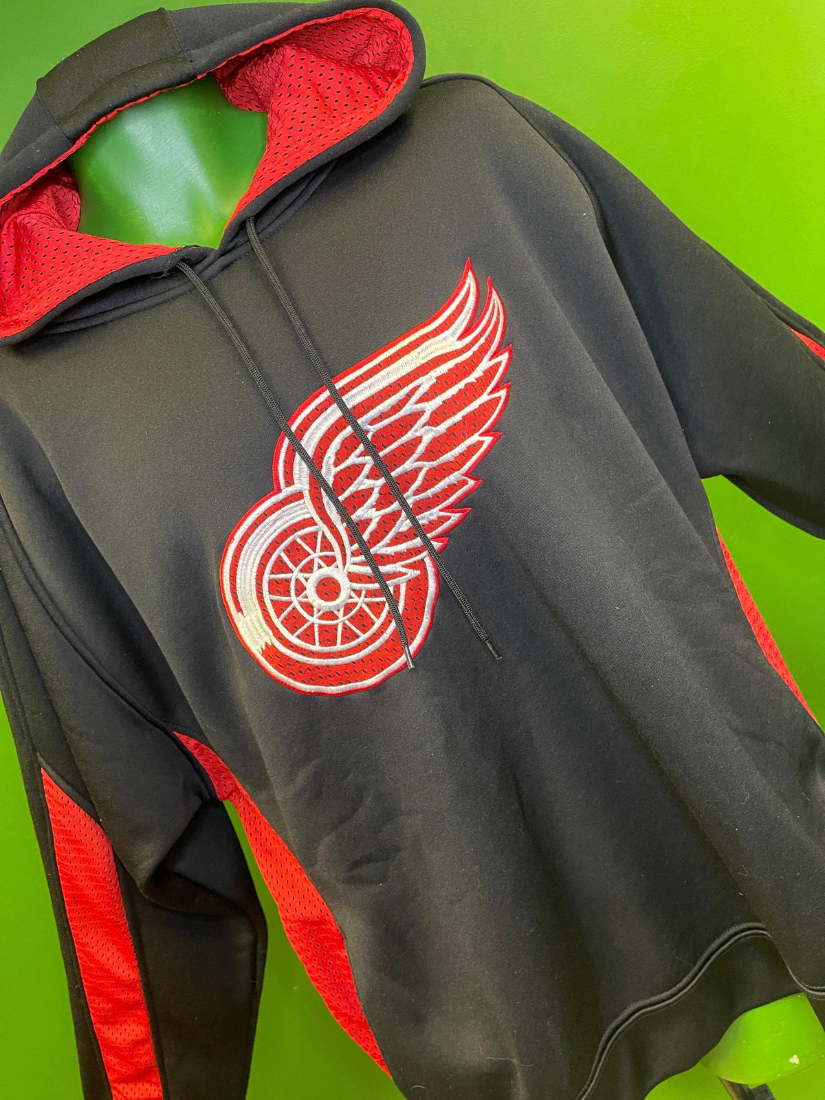 NHL Detroit Red Wings Mesh Look Stitched Pullover Hoodie Men's 2X-Large