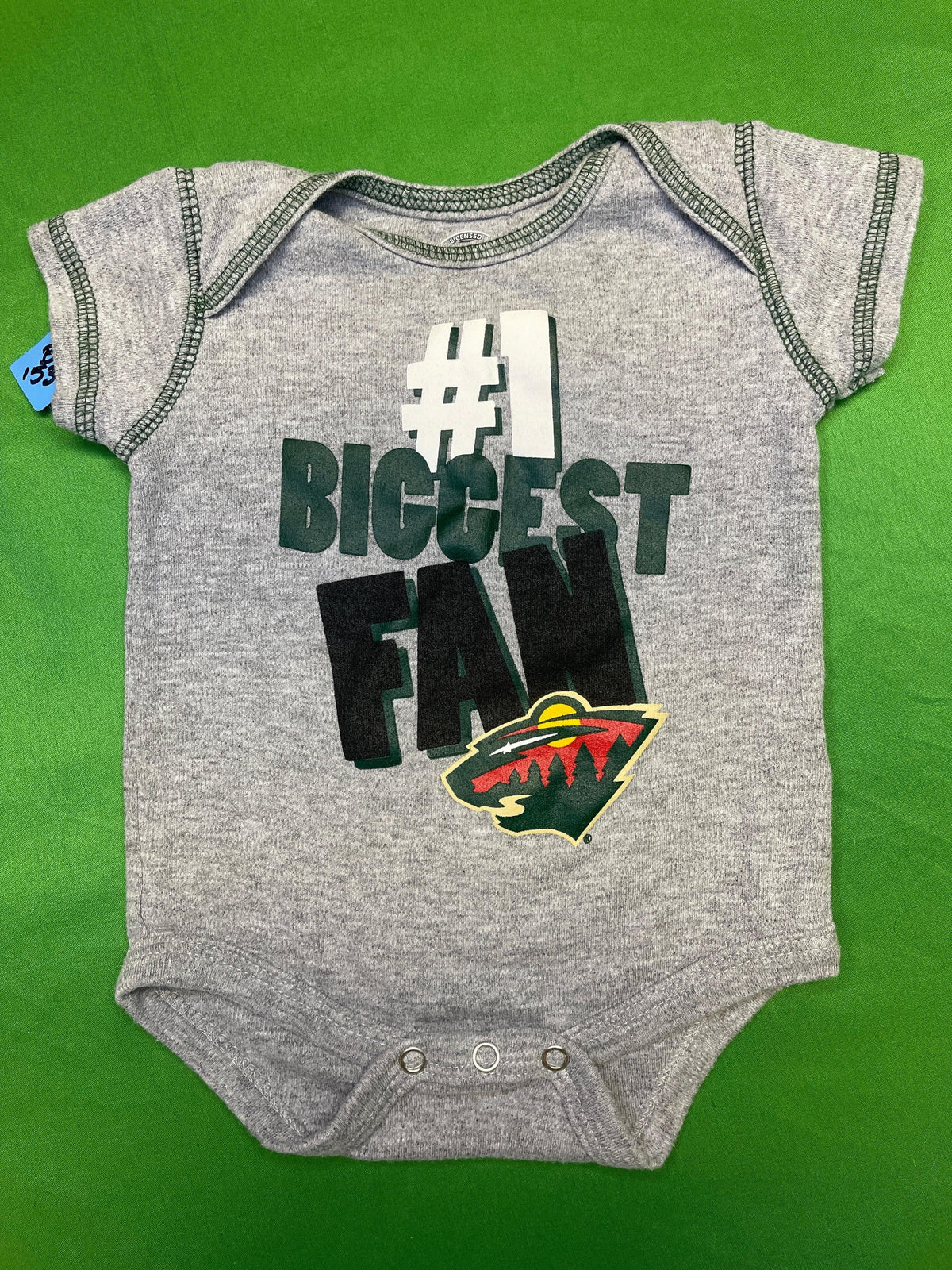 NHL Minnesota Wild Grey Infant Bodysuit/Vest Newborn 0-3 months