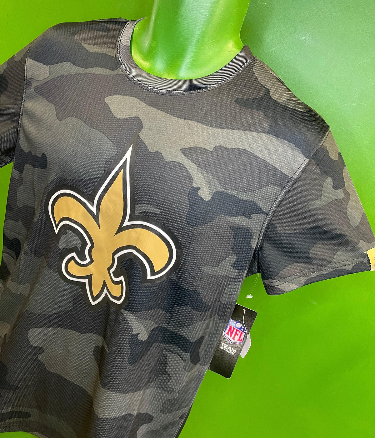 NFL New Orleans Saints Camo Large Logo T-Shirt Men's Large NWT