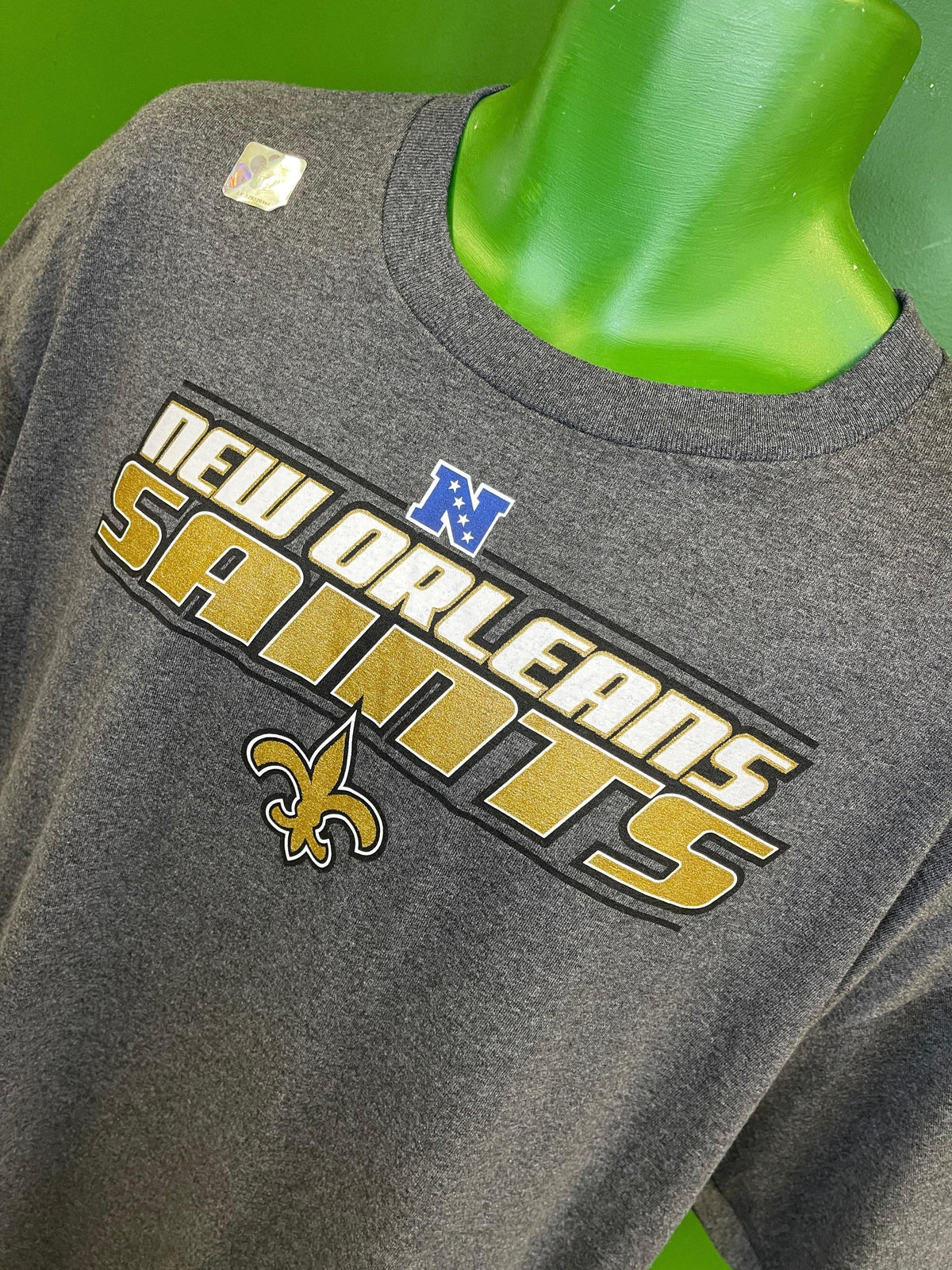 NFL New Orleans Saints Grey Metallic T-Shirt Men's X-Large NWT
