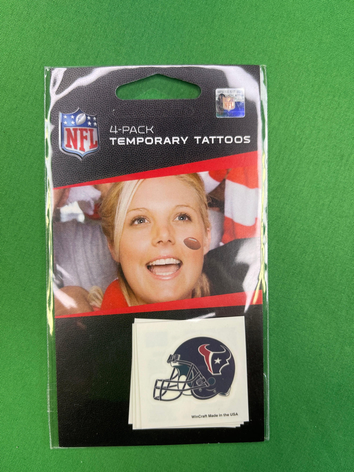NFL Houston Texans 4-Pack Temporary Tattoos NWT
