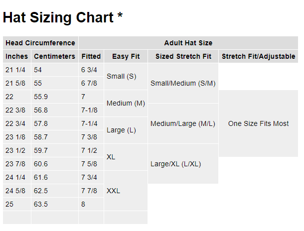 Youth online hat sizes