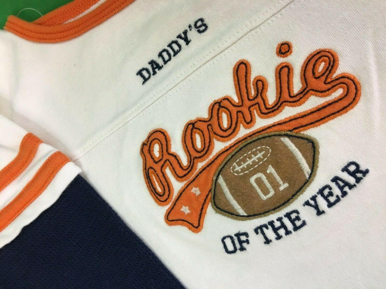 NFL NCAA American Football "Daddy's Rookie of the Year" L/S Bodysuit/Vest Toddler 18 Months