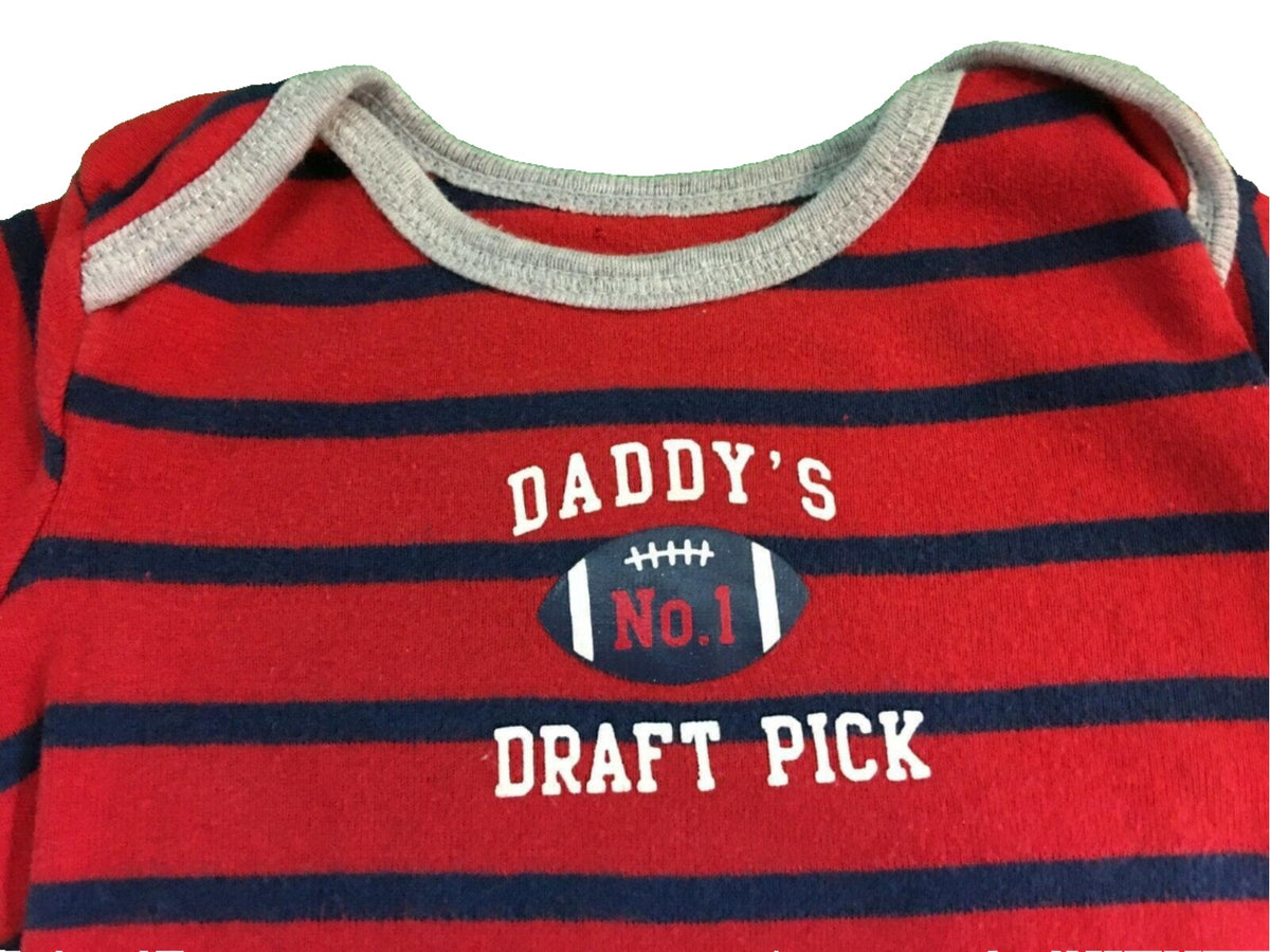 American Football "#1 Draft Pick" Striped Bodysuit/Vest 9 Months