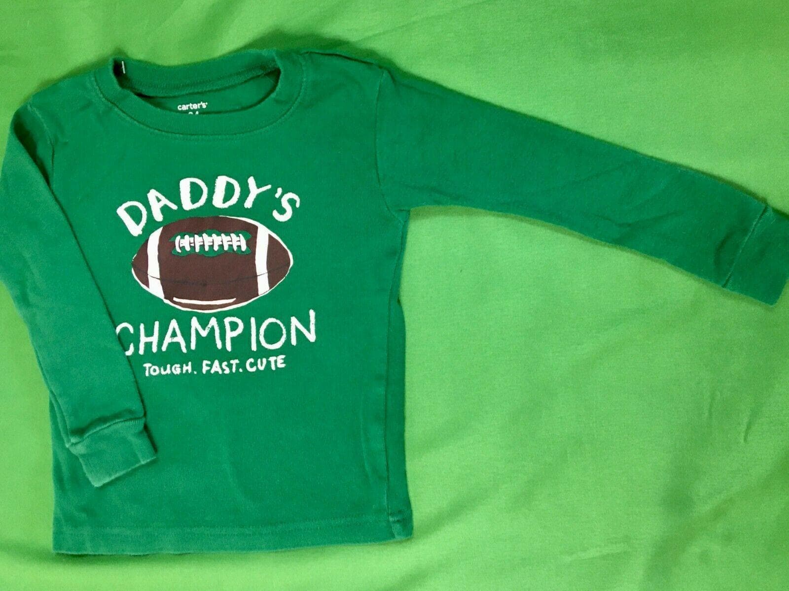 NFL NCAA American Football "Daddy's Champion" L/S T-Shirt Toddler 24 Months