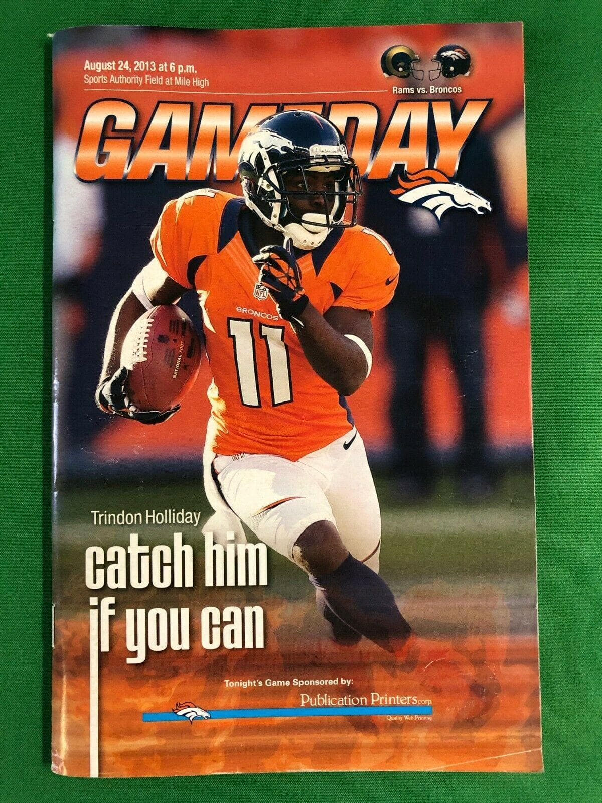 NFL Denver Broncos v. Rams Holliday Hester 24-8-13 Gameday Magazine