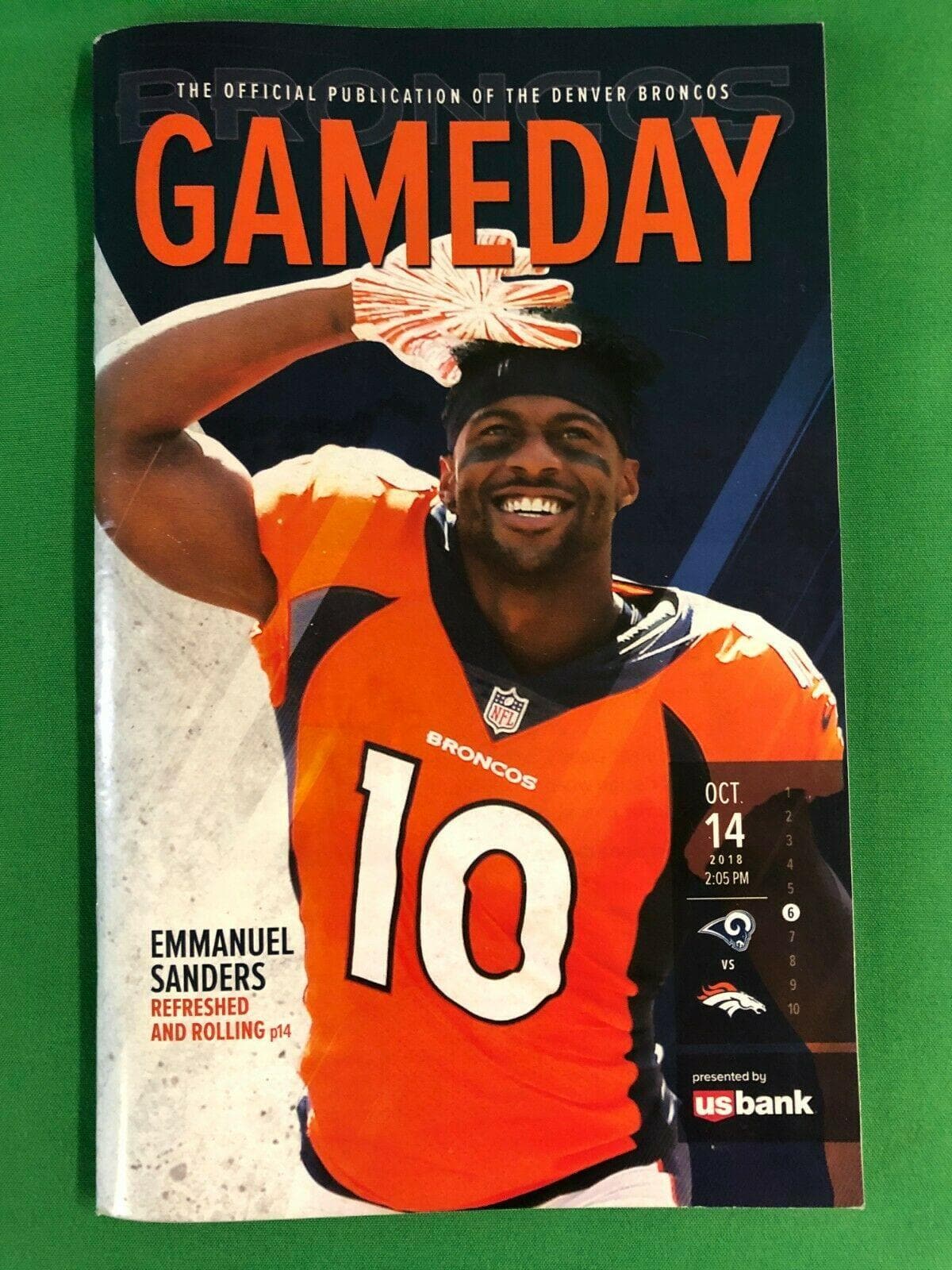 NFL Denver Broncos v. Rams Sanders Roby 14-10-18 Gameday Magazine