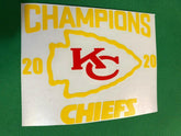 NFL Kansas City Chiefs Yellow & Red Spellout Sticker Decal