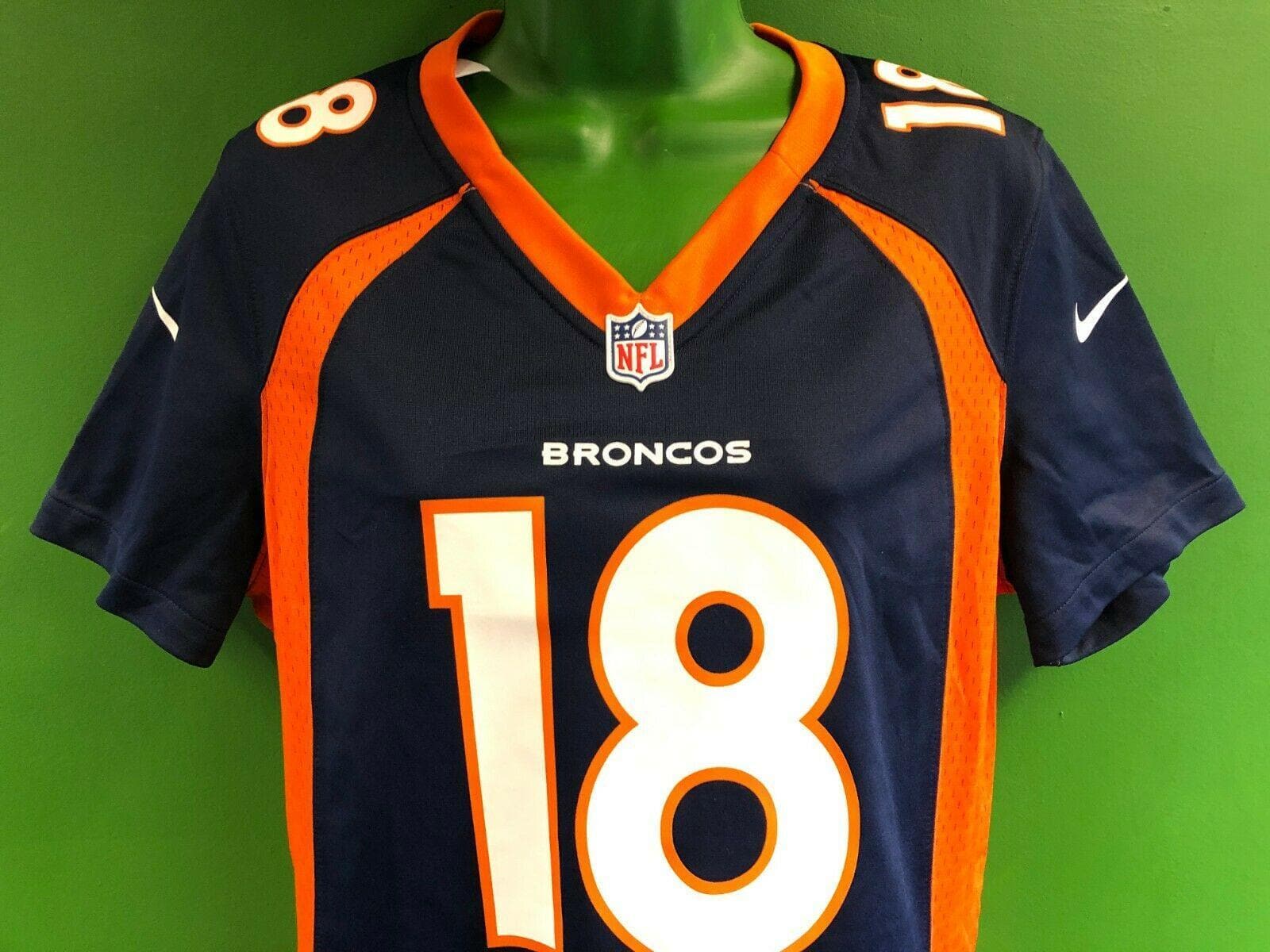 NFL Denver Broncos Peyton Manning #18 Game Jersey Women's Large