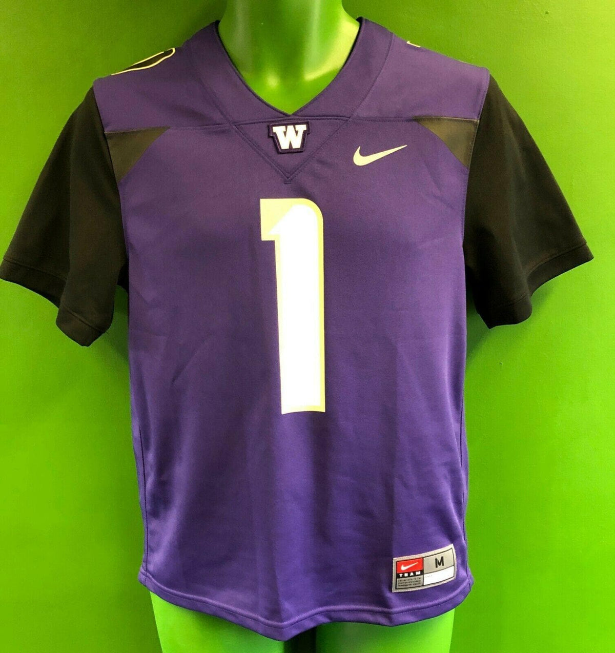 NIKE Washington Huskies #1 Black Purple Football Jersey