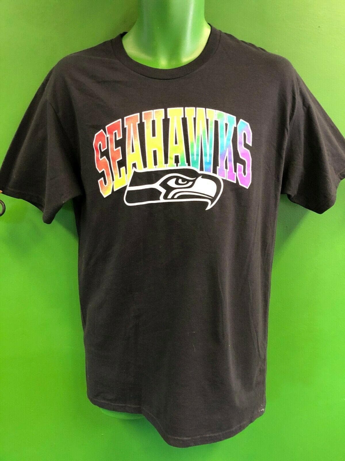 NFL Seattle Seahawks Fanatics Rainbow Logo T-Shirt Men's Medium NWT