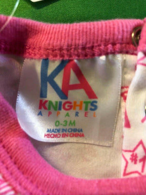 NCAA Kansas Jayhawks Girls' Pink Print Bodysuit/Vest 0-3 Months