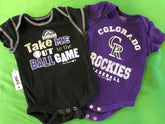 MLB Colorado Rockies Set of 2 Bodysuits/Vests Newborn 0-3 Months