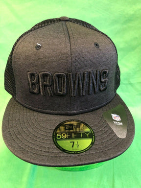 NFL Cleveland Browns New Era 59FIFTY Blackened Trucker Hat/Cap 7-1/2 NWT