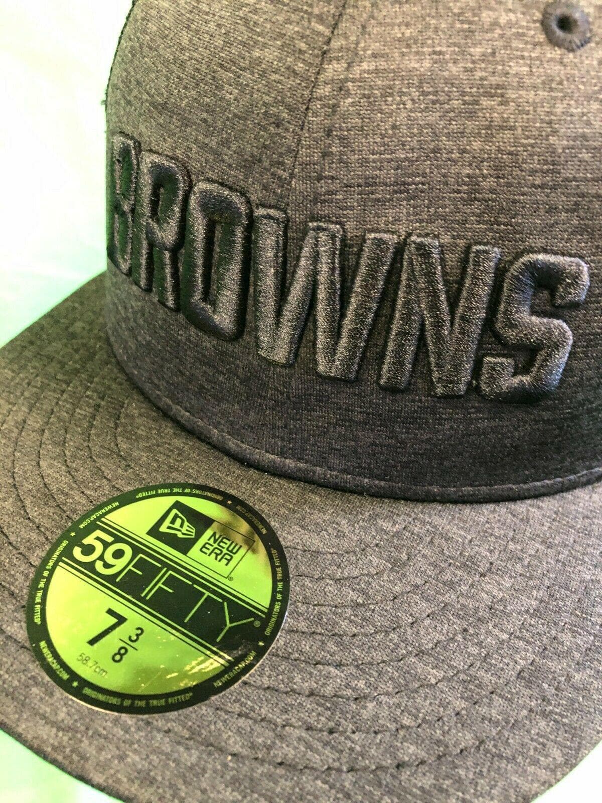 NFL Cleveland Browns New Era 59FIFTY Blackened Trucker Hat/Cap 7-3/8 NWT