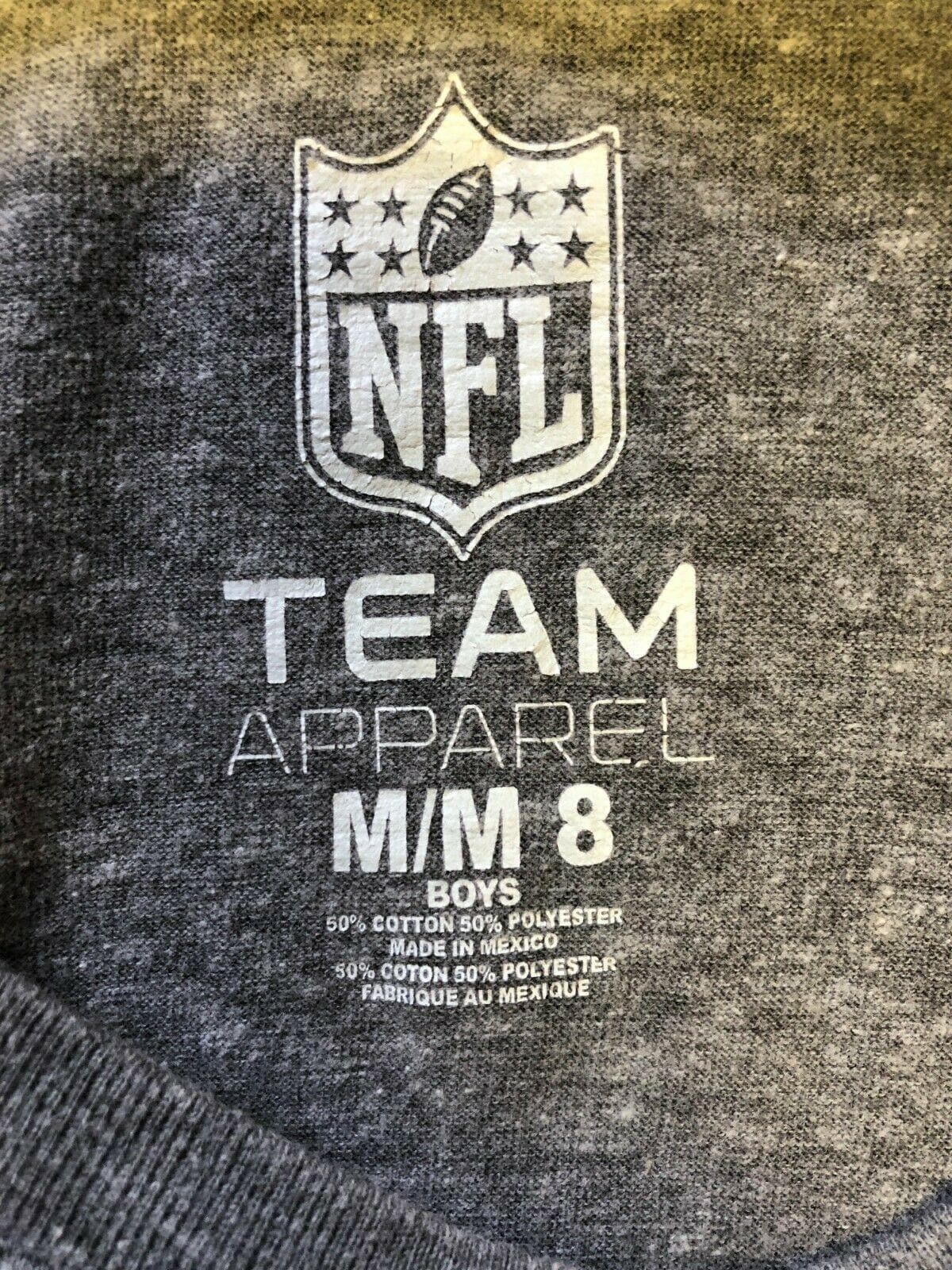 NFL Logo T-Shirt Heathered Grey Retro Style Youth Small - Medium 8-10