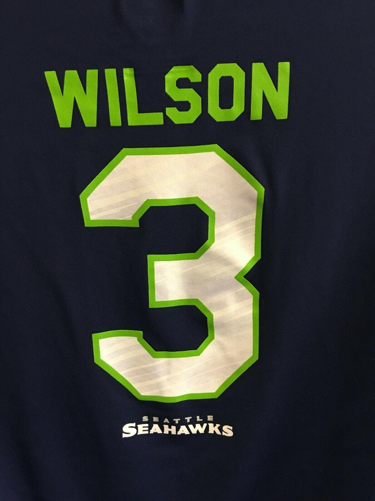 NFL Seattle Seahawks Wilson #3 Jersey-Style T-Shirt TX3 Cool Men's Small