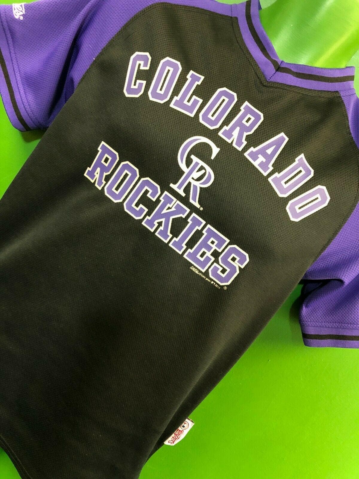 MLB Colorado Rockies Jersey-Style Pullover Top-Jersey Youth Large