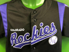 MLB Colorado Rockies True Fan Black Stitched Jersey Youth Medium 8
