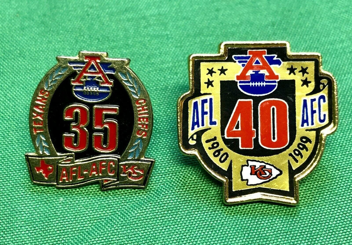 NFL Kansas City Chiefs Set of 2 Commemorative Collector Pins 35th 40th