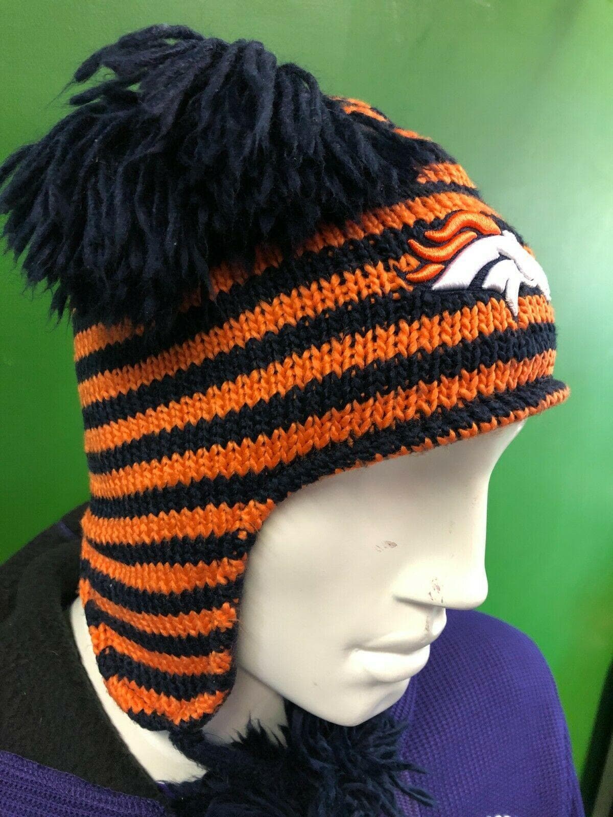 NFL Denver Broncos Reebok Striped Tassel Woolly Hat OSFA