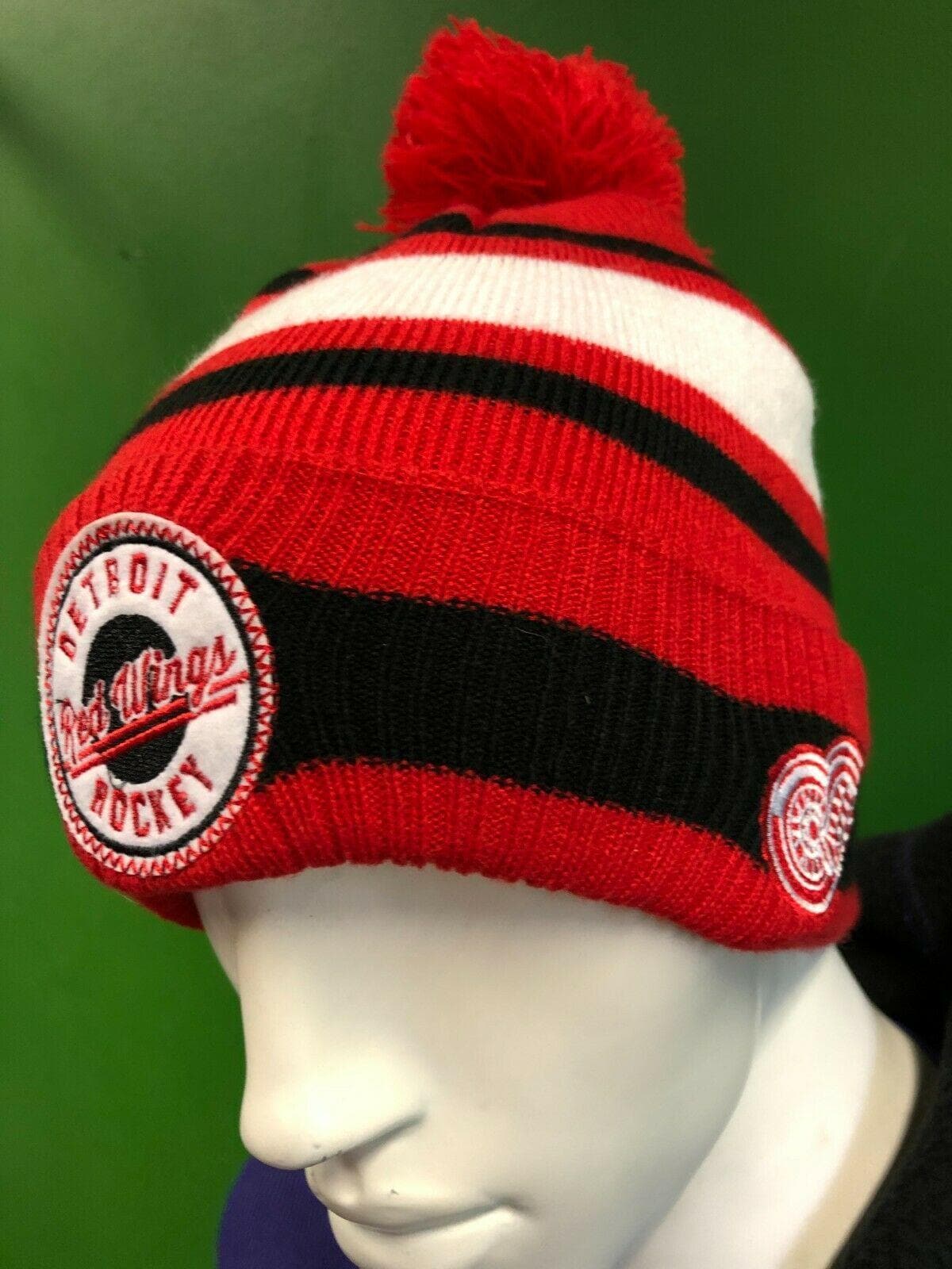 NHL Detroit Red Wings Woolly Bobble Hat Youth OSFA 8-20