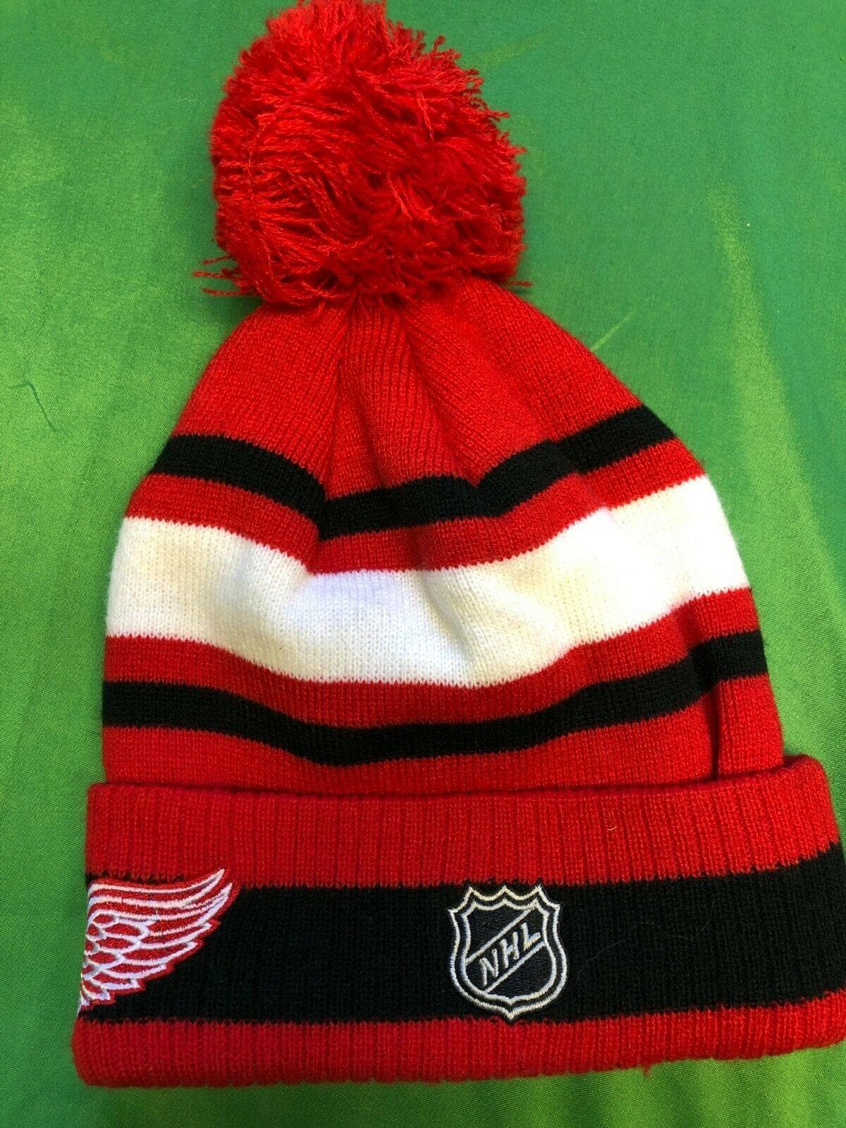 NHL Detroit Red Wings Woolly Bobble Hat Youth OSFA 8-20