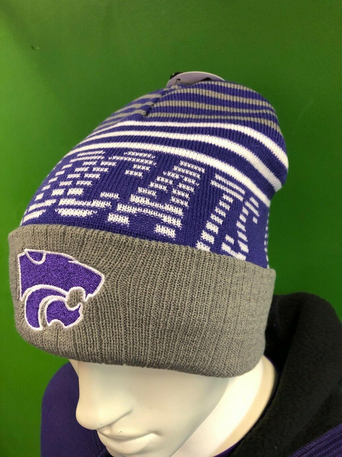 NCAA Kansas State Wildcats Woolly Beanie Hat Striped OSFA NWT