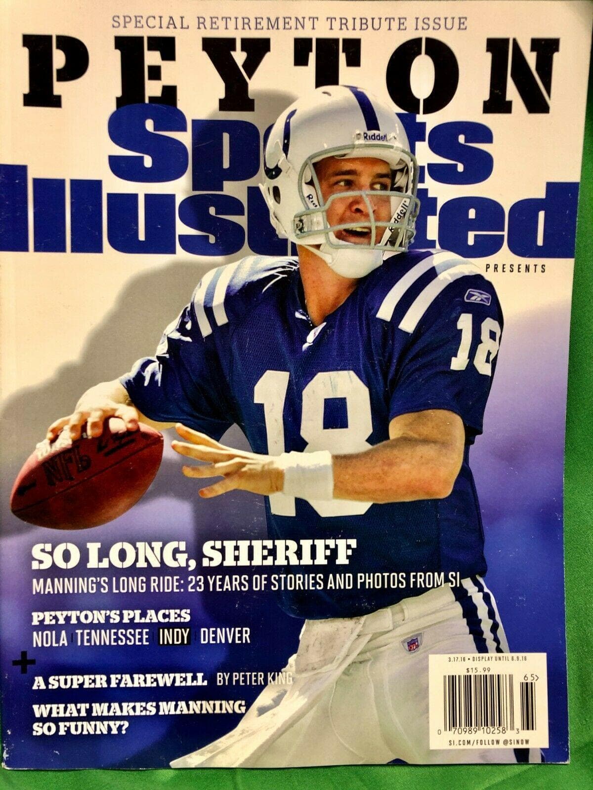 NFL Indianapolis Colts Peyton Manning Sports Illustrated Retirement Issue