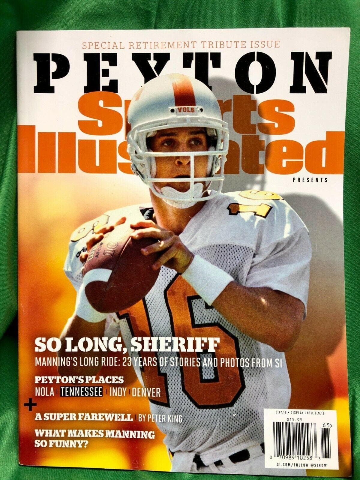 NCAA Tennessee Volunteers Peyton Manning Sports Illustrated Retirement issue