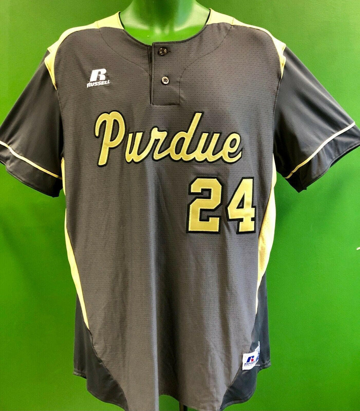 NCAA Purdue Boilermakers Russell Baseball-Style Jersey Men's Large NWT