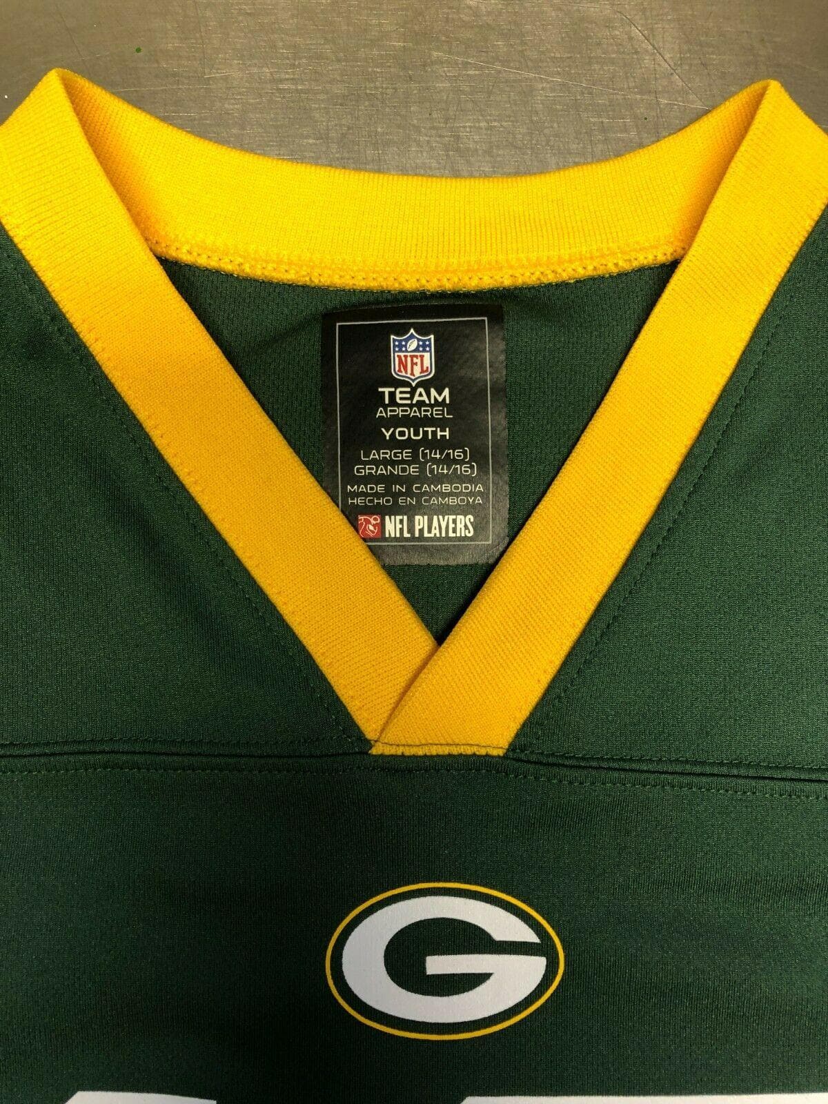 NFL Team Apparel Green Bay Packers Aaron Rodgers #12 Jersey Youth Size L  14/16