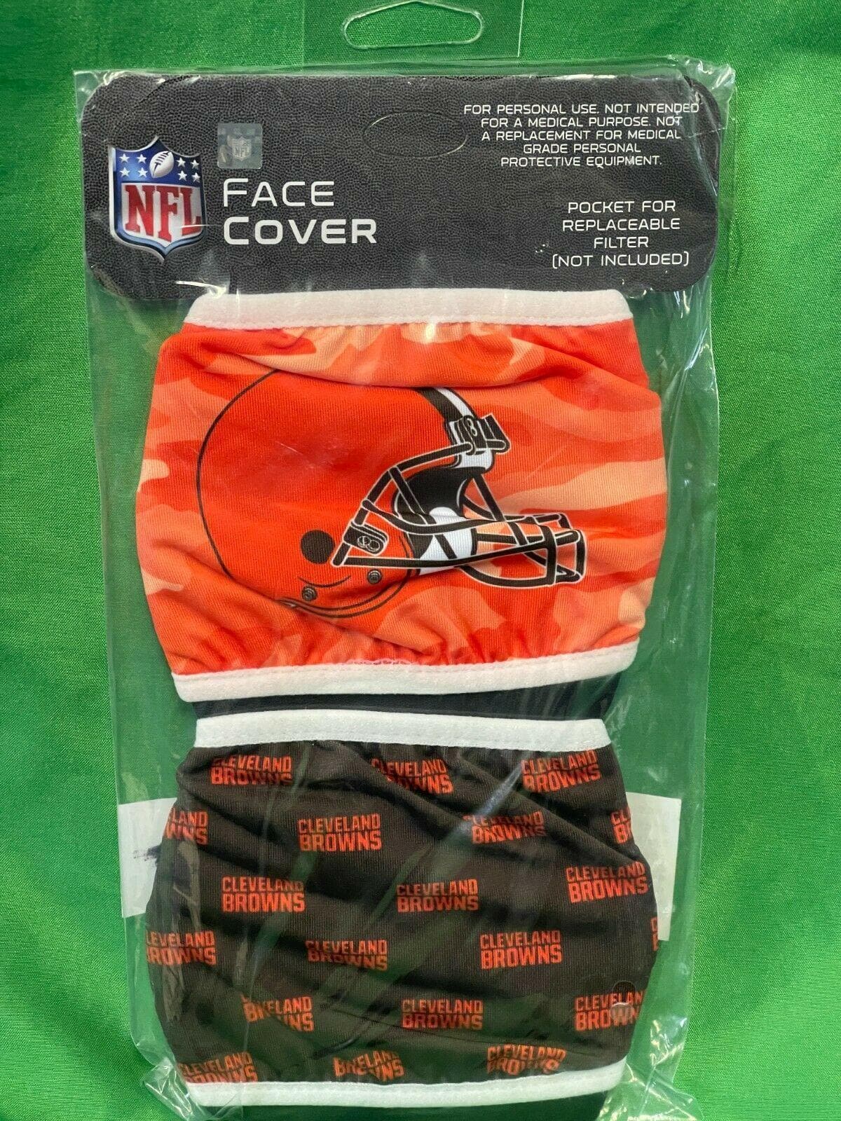 NFL Cleveland Browns Pack of 2 Face Masks Covers NWT