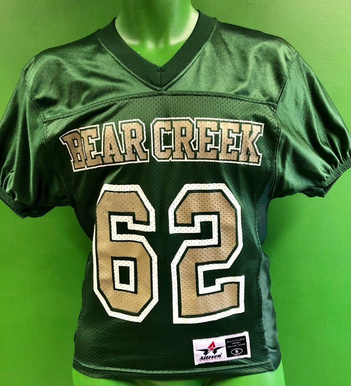 American Football Green Bear Creek Jersey Youth Small 6-8