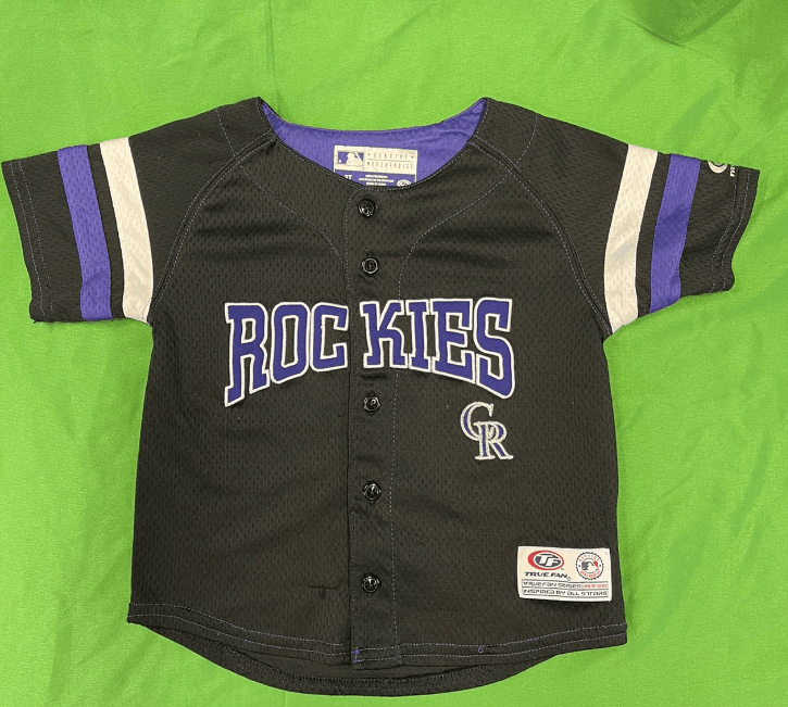 MLB Colorado Rockies Black Stitched Baseball Shirt Toddler 3T