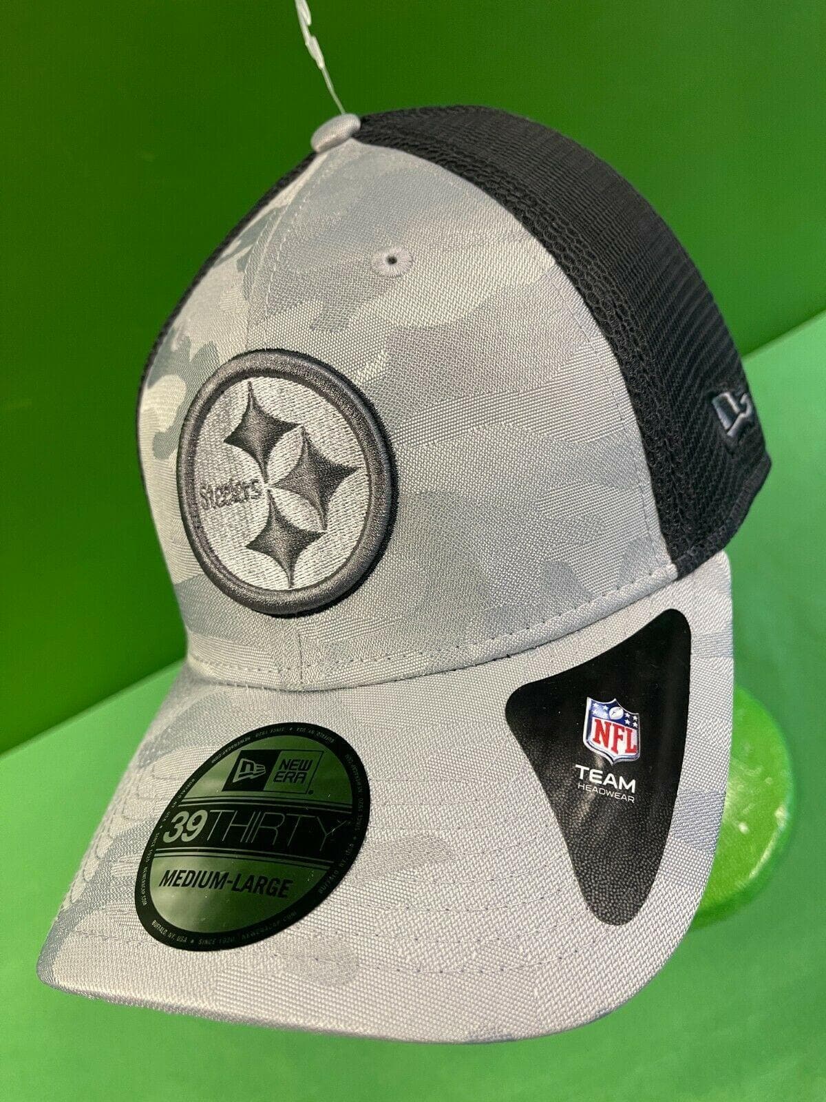 NFL Pittsburgh Steelers New Era 39THIRTY Grey Camo Trucker Cap/Hat Medium/Large NWT