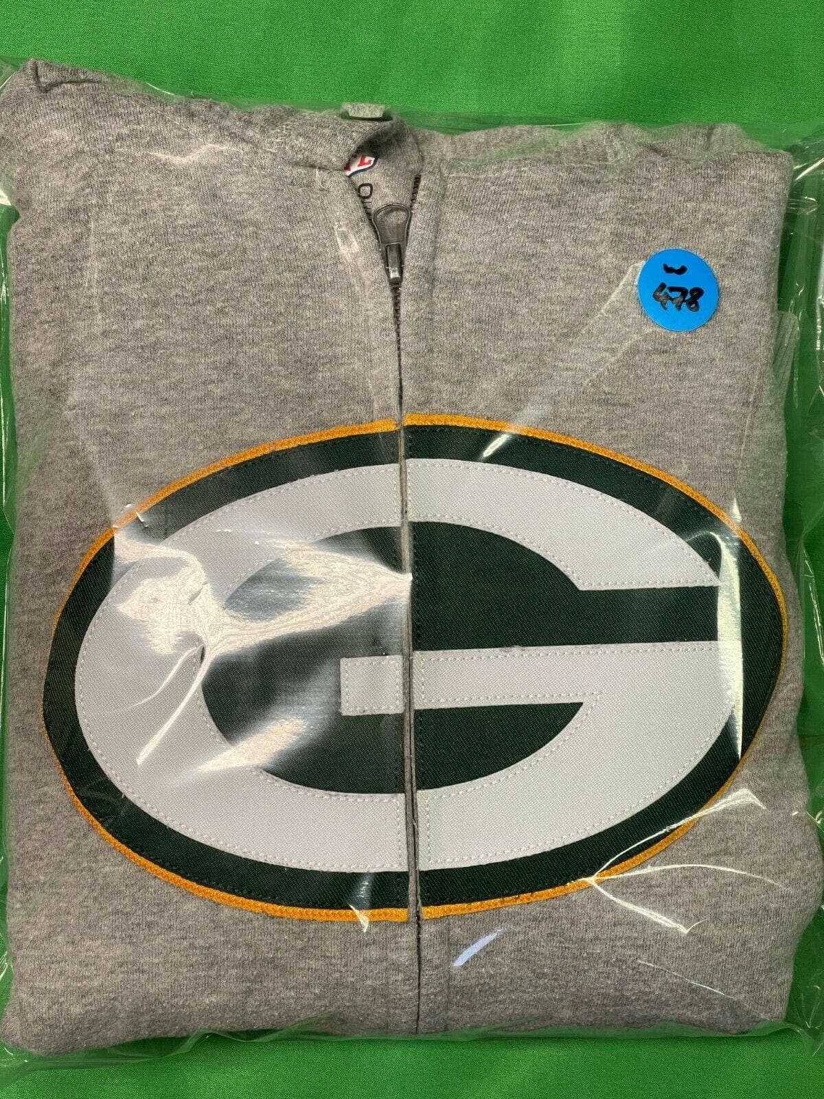 NFL Green Bay Packers Full Zip Grey Hoodie Pro Line Youth Large 14-16