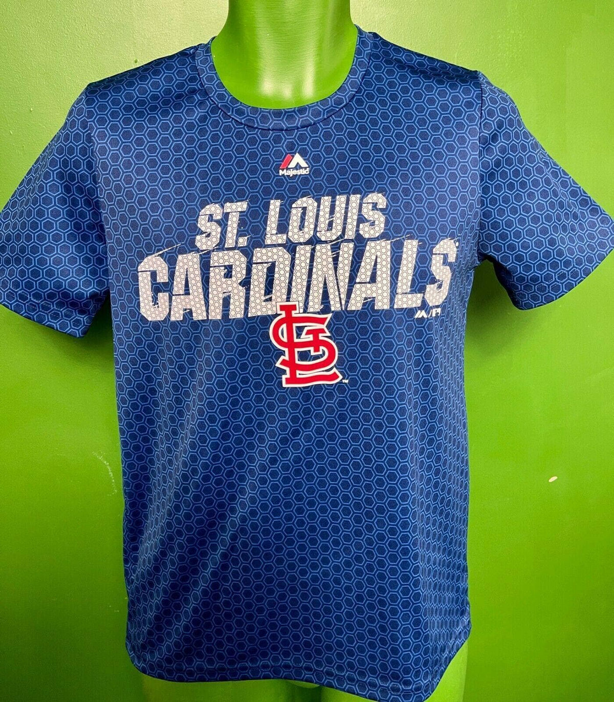 MLB St Louis Cardinals Majestic Patterned T-Shirt Youth Large 14-16